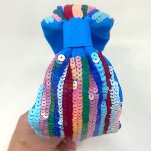 Women’s Turquoise Knot Headband Lamins Beaded Rainbow Colors Sequins NEW